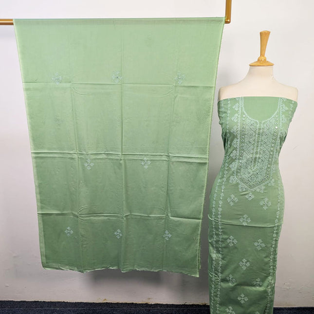 Handmade Sindhi Sheesha Gala Work Lawn Shirt & Dupatta 3Pc Unstitched