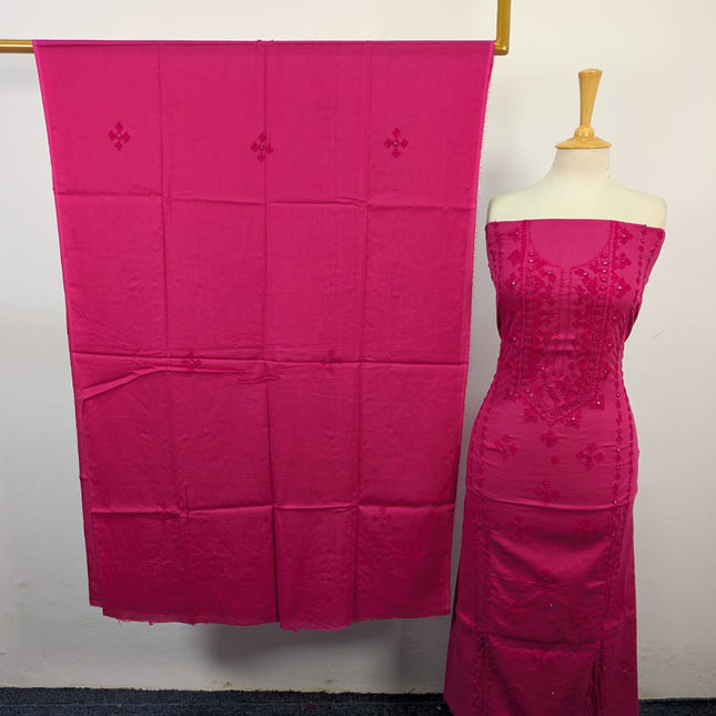 Handmade Sindhi Sheesha Gala Work Lawn Shirt & Dupatta 3Pc Unstitched