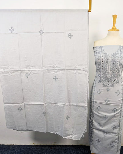 Handmade Sindhi Sheesha Gala Work Lawn Shirt & Dupatta 3Pc Unstitched