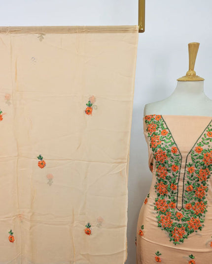 Lawn with Multicolor Ribbon Work & Chiffon Dupatta 3Pc Unstitched