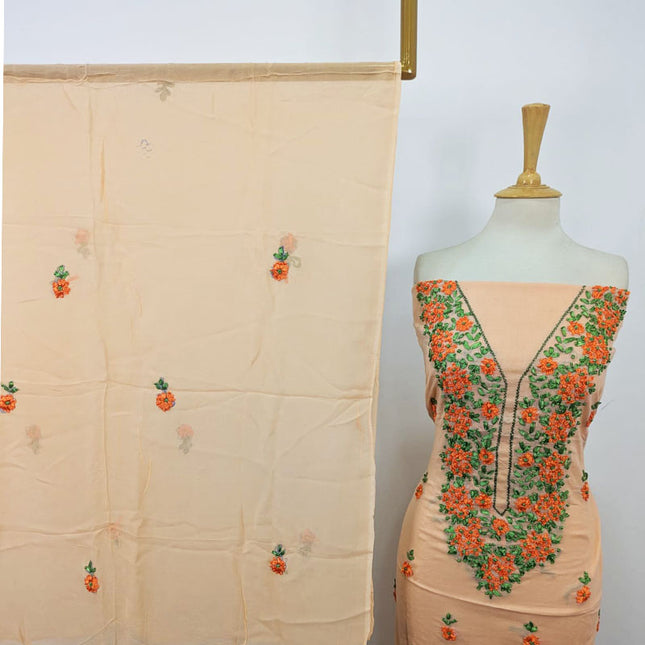 Lawn with Multicolor Ribbon Work & Chiffon Dupatta 3Pc Unstitched