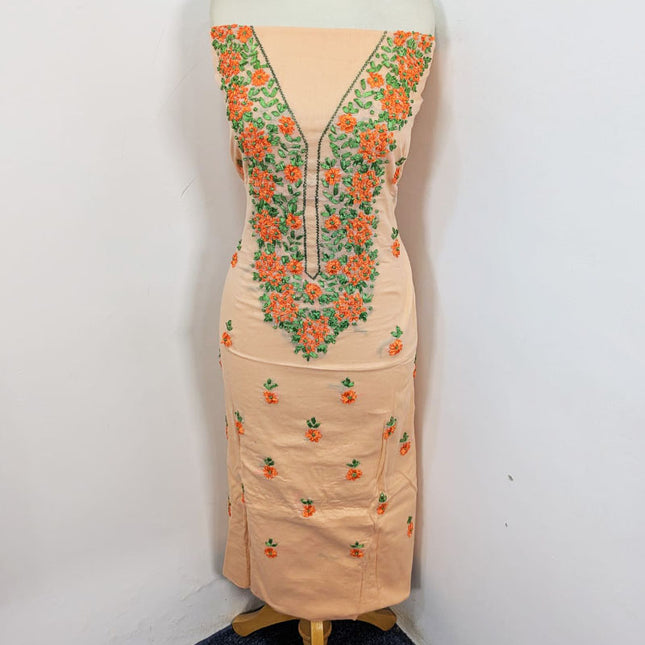 Lawn with Multicolor Ribbon Work & Chiffon Dupatta 3Pc Unstitched