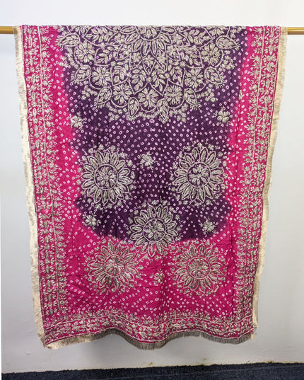 Premium Handmade Chunnri & Gotta Work Silk Dupatta (Ready To Wear)