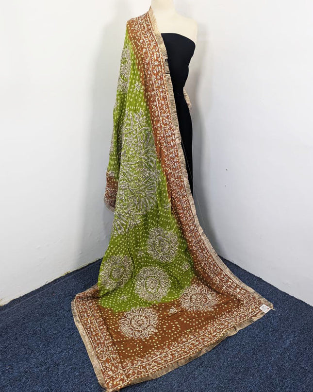 Premium Handmade Chunnri & Gotta Work Silk Dupatta (Ready To Wear)