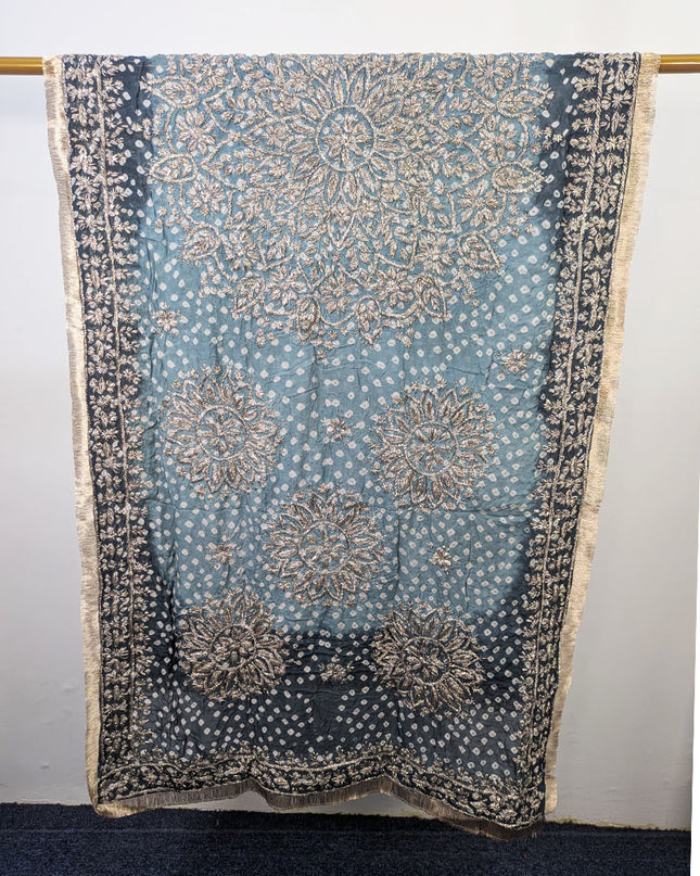 Premium Handmade Chunnri & Gotta Work Silk Dupatta (Ready To Wear)