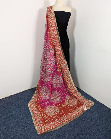 Premium Handmade Chunnri & Gotta Work Silk Dupatta (Ready To Wear)
