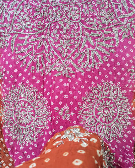 Premium Handmade Chunnri & Gotta Work Silk Dupatta (Ready To Wear)