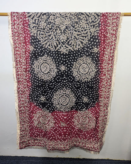 Premium Handmade Chunnri & Gotta Work Silk Dupatta (Ready To Wear)