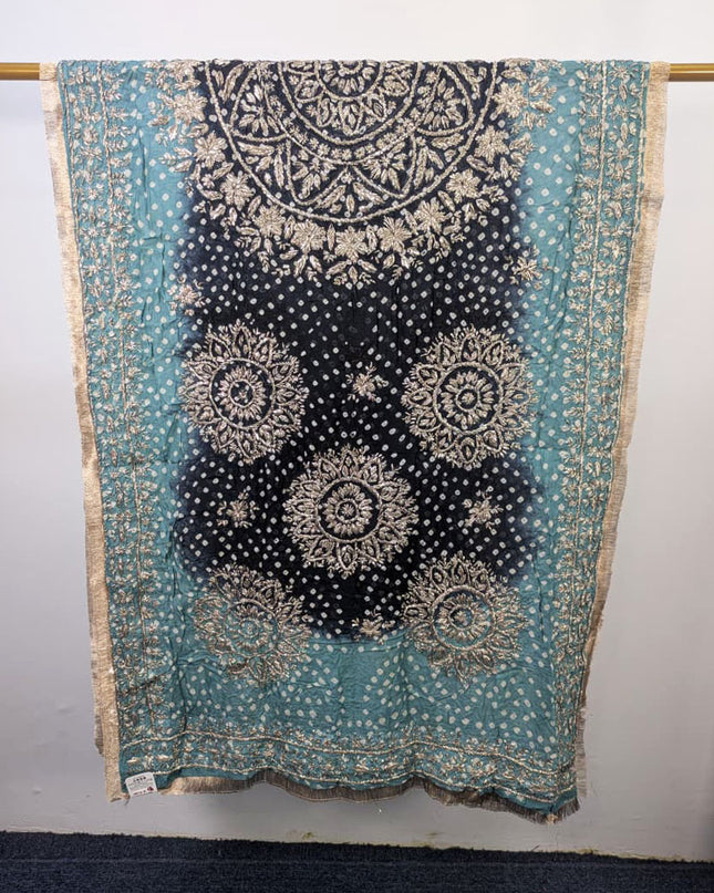 Premium Handmade Chunnri & Gotta Work Silk Dupatta (Ready To Wear)