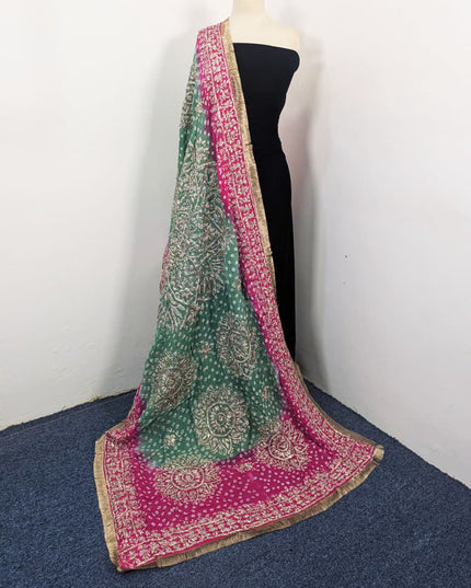 Premium Handmade Chunnri & Gotta Work Silk Dupatta (Ready To Wear)