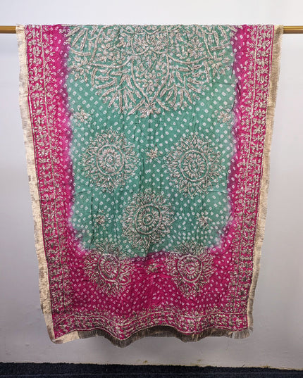 Premium Handmade Chunnri & Gotta Work Silk Dupatta (Ready To Wear)