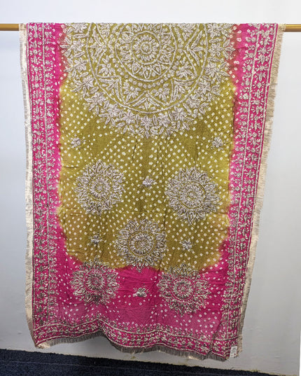Premium Handmade Chunnri & Gotta Work Silk Dupatta (Ready To Wear)