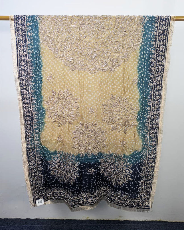Premium Handmade Chunnri & Gotta Work Silk Dupatta (Ready To Wear)