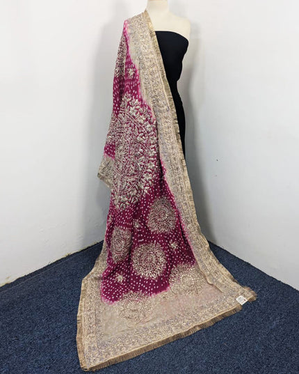 Premium Handmade Chunnri & Gotta Work Silk Dupatta (Ready To Wear)