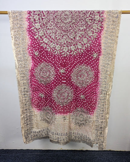 Premium Handmade Chunnri & Gotta Work Silk Dupatta (Ready To Wear)