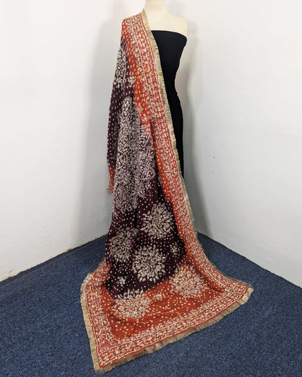 Premium Handmade Chunnri & Gotta Work Silk Dupatta (Ready To Wear)