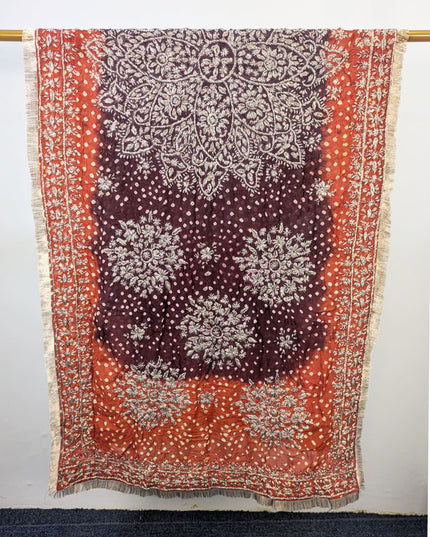 Premium Handmade Chunnri & Gotta Work Silk Dupatta (Ready To Wear)