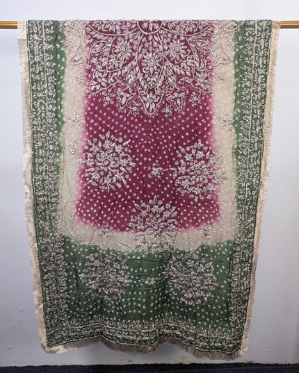 Premium Handmade Chunnri & Gotta Work Silk Dupatta (Ready To Wear)