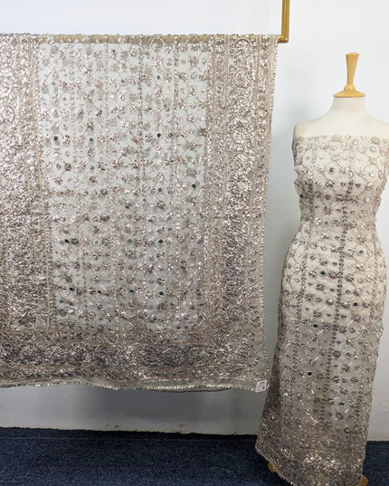 Handmade Gotta & Mirror Work Organza 2Pc Unstitched (Dyeable)