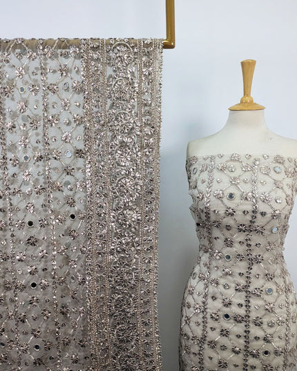 Handmade Gotta & Mirror Work Organza 2Pc Unstitched (Dyeable)