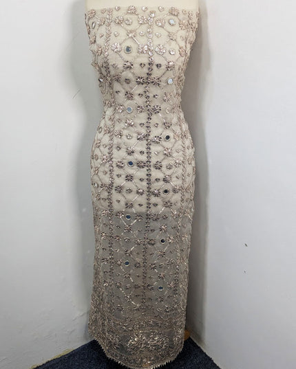 Handmade Gotta & Mirror Work Organza 2Pc Unstitched (Dyeable)
