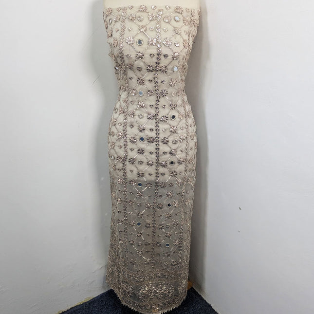 Handmade Gotta & Mirror Work Organza 2Pc Unstitched (Dyeable)