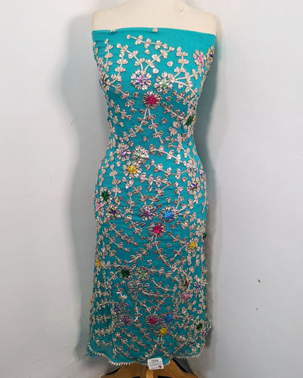 Fancy Handmade Full Jaal Multicolor Gotta Work Chiffon 2Pc Unstitched