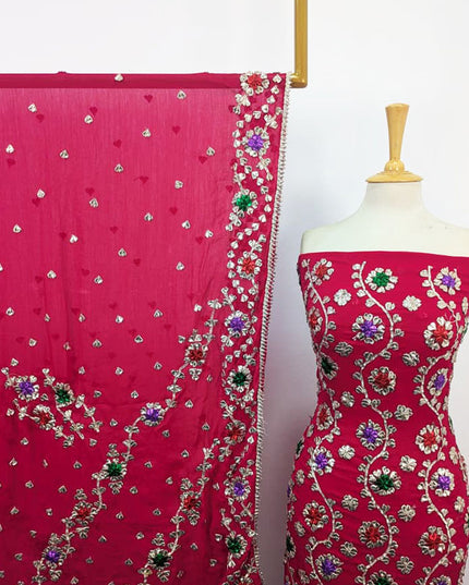 Chiffon with Full Jaal Multicolor Gotta Work Shirt Dupatta 2Pc Unstitched