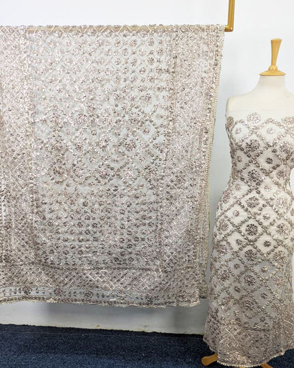 Handmade Full Jaal Gotta Work Organza 2Pc Unstitched (Dyeable)