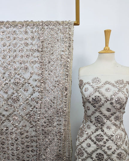 Handmade Full Jaal Gotta Work Organza 2Pc Unstitched (Dyeable)