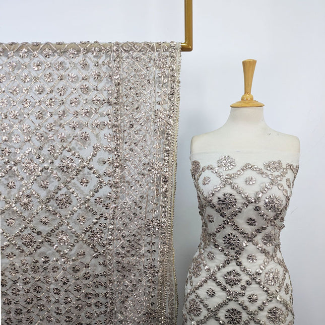 Handmade Full Jaal Gotta Work Organza 2Pc Unstitched (Dyeable)