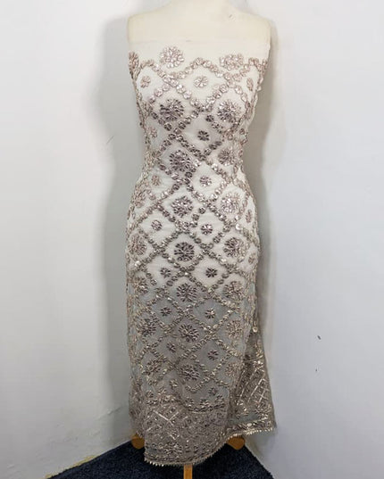 Handmade Full Jaal Gotta Work Organza 2Pc Unstitched (Dyeable)