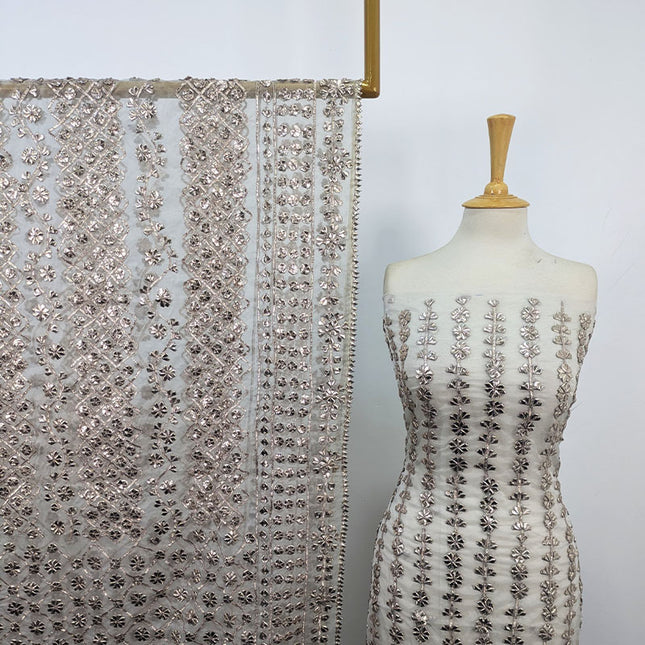 Fancy Handmade Full Jaal Gotta Work Organza 2Pc Unstitched (Dyeable)