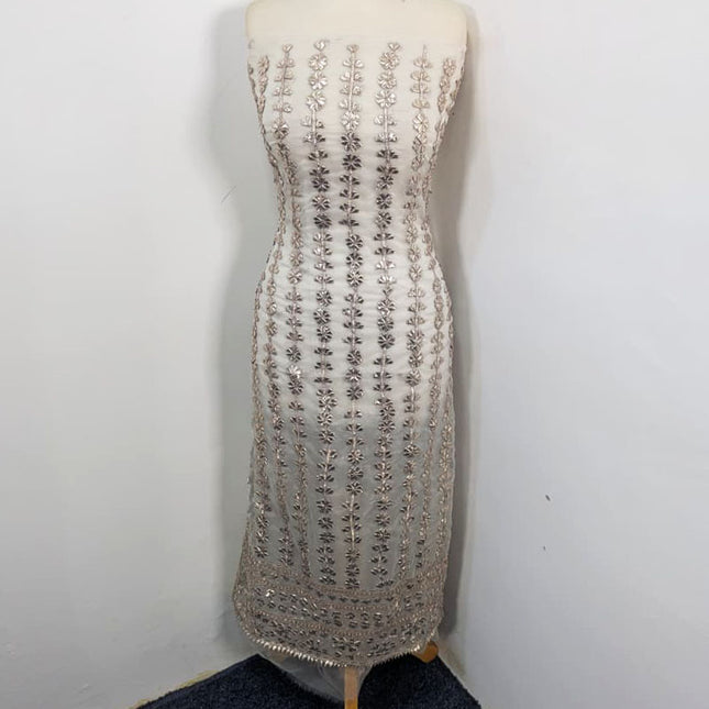 Fancy Handmade Full Jaal Gotta Work Organza 2Pc Unstitched (Dyeable)