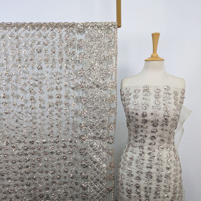 Organza with Full Jaal Gotta Work Shirt Dupatta 2Pc Unstitched (Dyeable)