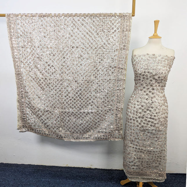 Organza with Full Jaal Gotta Work Shirt Dupatta 2Pc Unstitched (Dyeable)