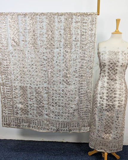 Handmade Full Jaal Gotta Work Organza 2Pc Unstitched (Dyeable)