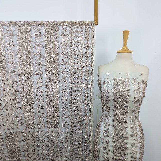 Handmade Full Jaal Gotta Work Organza 2Pc Unstitched (Dyeable)