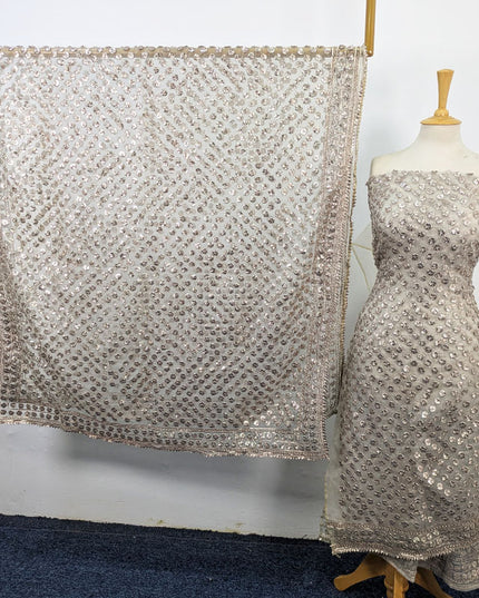 Organza with Full Jaal Gotta Work Shirt Dupatta 2Pc Unstitched (Dyeable)