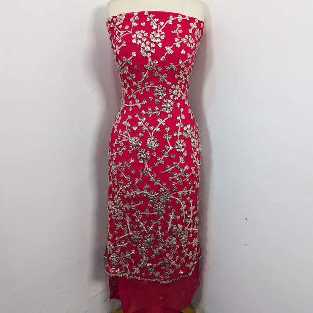 Fancy Chiffon with Full Jaal Gotta Work Shirt & 4 Sided Border Dupatta 2Pc Unstitched