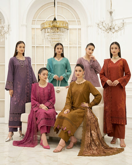 Exclusive Micro Sequence Embroidered Viscose 3Pc Unstitched - Mah e Rooh (Sangat)