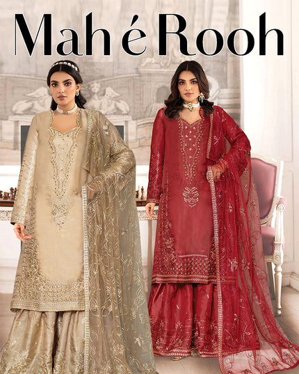 Adda Work Shisha Silk with Fancy Stitched Sharara - Mah e Rooh Vol A-2732