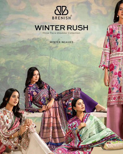 Digital Printed khaddar 3PC Unstitched - Winter Rush Vol 1
