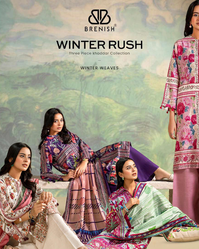Digital Printed khaddar 3PC Unstitched - Winter Rush Vol 1