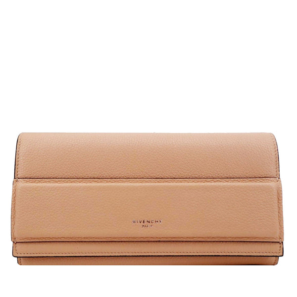 GIVENCHY Long Fold Over Leather Wallet Tan