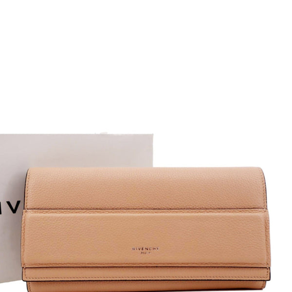 GIVENCHY Long Fold Over Leather Wallet Tan