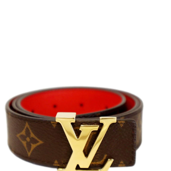 LOUIS VUITTON Monogram Canvas LV Initials Belt Brown