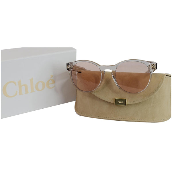 CHLOE 52 MM Round Sunglasses Champagne/Pink CE753S 688