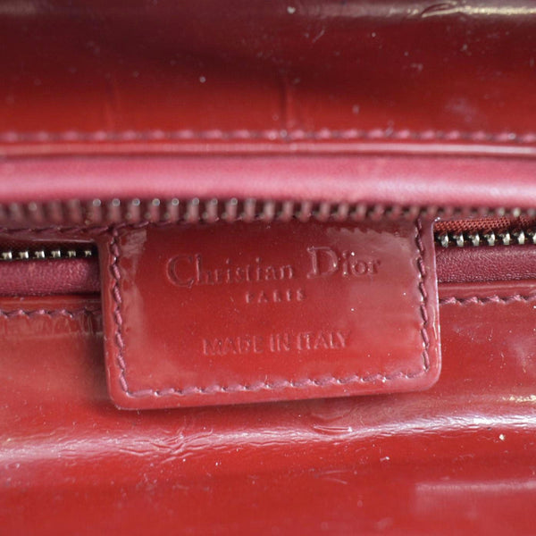 CHRISTIAN DIOR Medium Lady Dior Leather Shoulder Bag Red