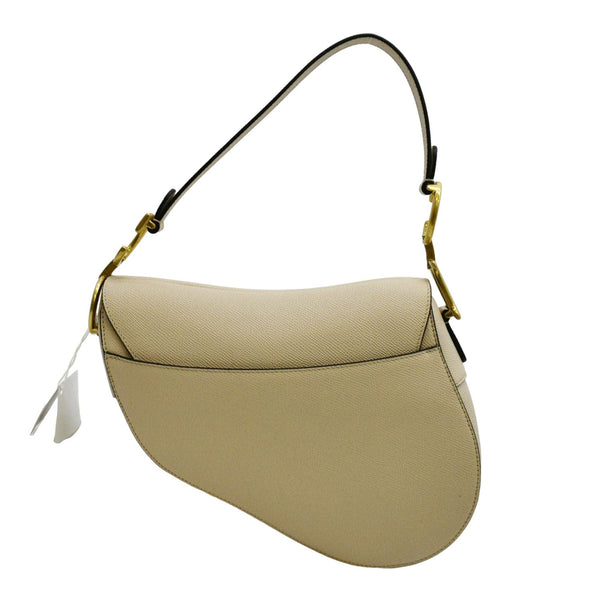 CHRISTIAN DIOR Saddle Caramel Beige Grained Calfskin Bag